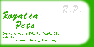 rozalia pets business card